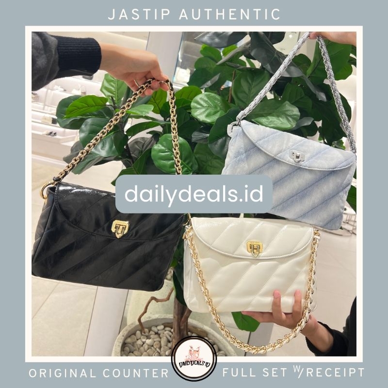 #2-20671719 Fawn Panelled - Jast[p] CK ORIGINAL COUNTER FRONT FLAP CHAIN HANDLE BAG TAS STORE AUTHEN