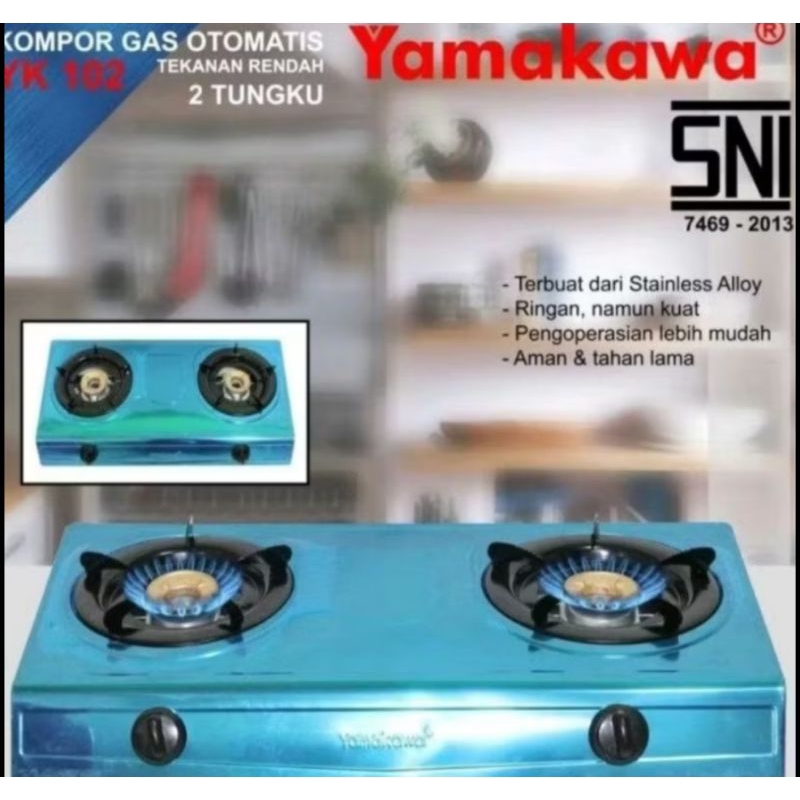 Kompor Gas 2 Tungku Yamakawa Kompor Gas 2 Tungku slStainless Alloy Yamakawa