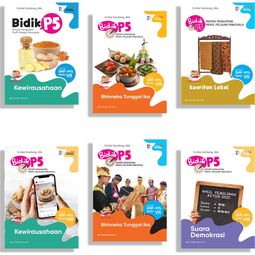 [Penerbit Erlangga] Bidik P5 Kelas 7 & 8 Kurikulum merdeka Original