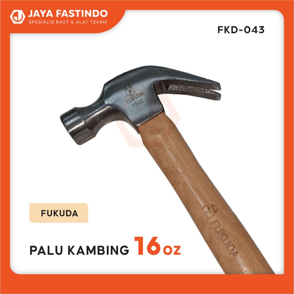 PALU KAMBING GAGANG KAYU FUKUDA 16OZ / PALU KAMBING MERK FUKUDA 16OZ
