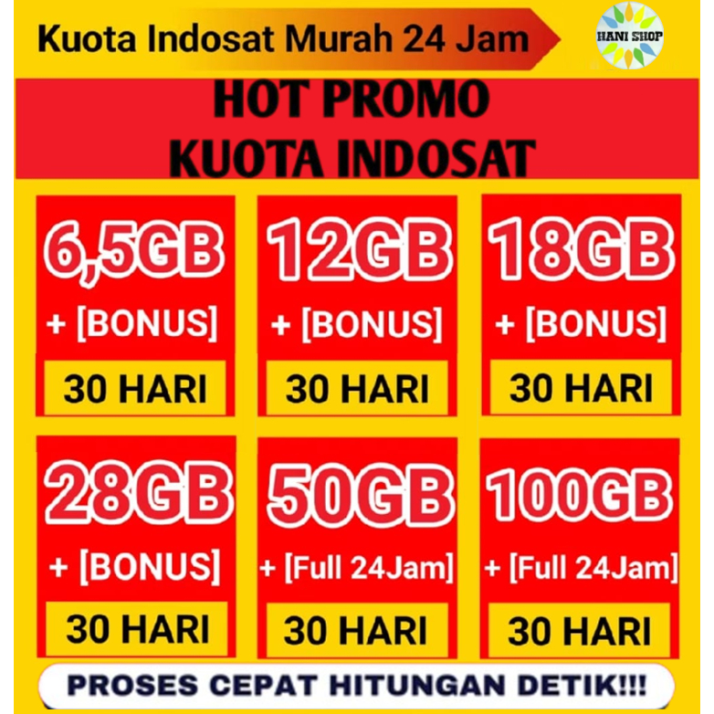 TERMURAH PAKET DATA INDOSAT MURAH FULL 100GB || 50GB || 44GB|| 28GB || 20GB ||10GB