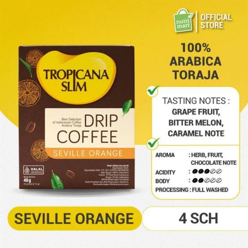 

Tropicana Slim Drip Coffee Seville Orange 4 sachet