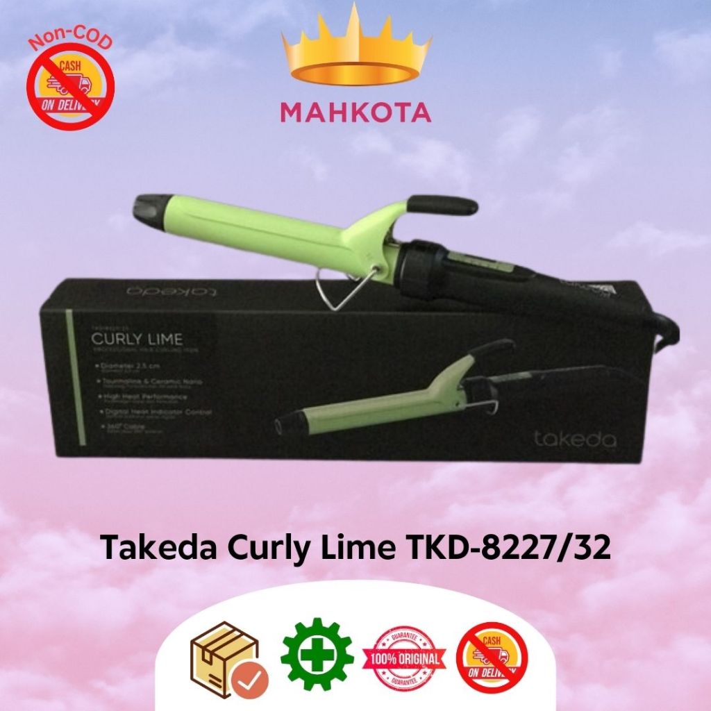 ☘️Mahkotacosmetic☘️ Takeda Curly Lime Curling Iron TKD-8227/32