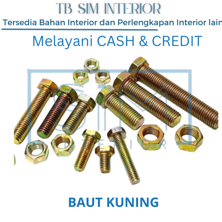 BAUT KUNING/BAUT KAYU/ BAUT  BESI 8 MM