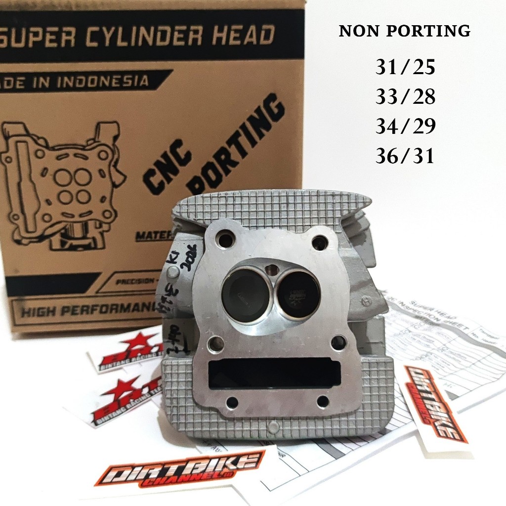 DEKSEL HEAD BRT KLX DTRACKER 150 NON PORTING + Klep Carbon 31 25 33 28 34 29 36 31