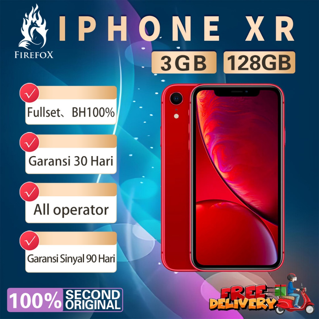 iPhone XR 128GB Second BEKAS ORIGINAL100% INTER 6.1"OLED-Ori FULLSET Mulus Like New Smartphone
