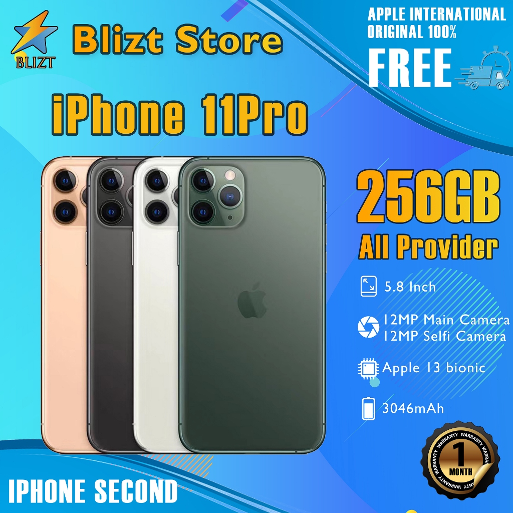 iPhone 11Pro 256GB Second Original 5.8" OLED Full Set Perfect Condition Like New Phone