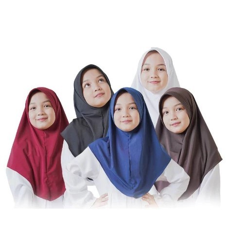 Azkadiena jilbab anak sekolah sd/jilbab coklat pramuka kerudung anak