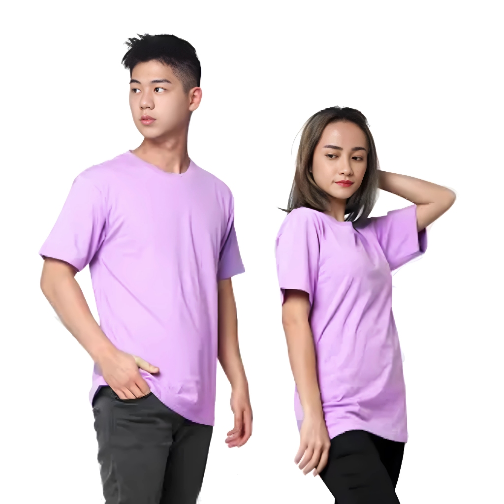 KAOS POLOS PENDEK - UNGU MUDA - KATUN COMBED 24S - UNISEX