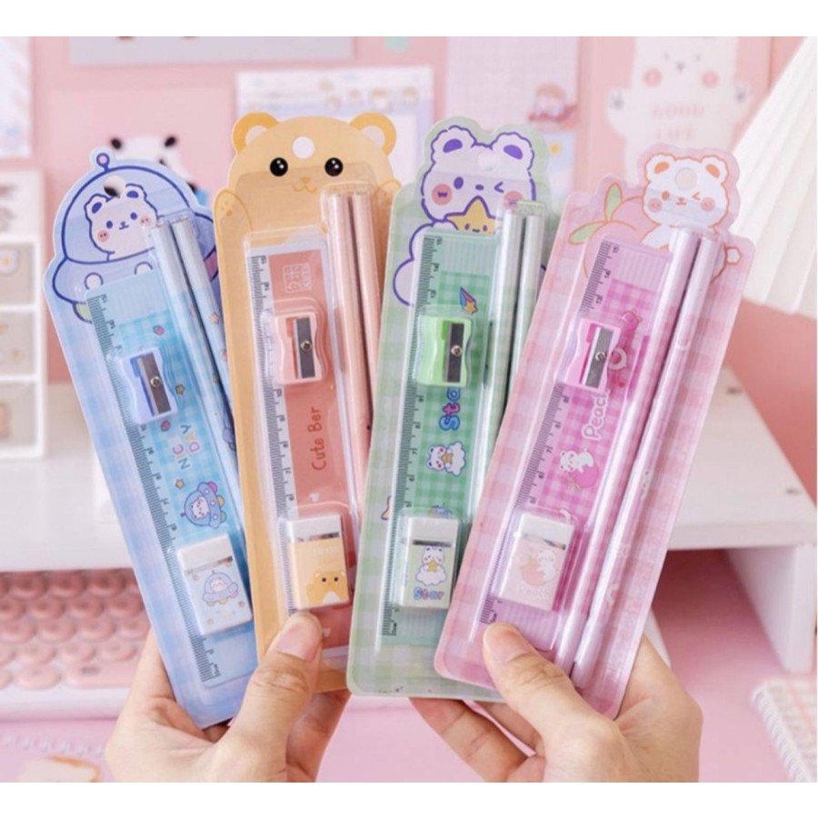 

BM-187 5 in 1 Alat tulis set Stationary sekolah pensil set Anak karakter kartun Perlengkapan sekolah Anak