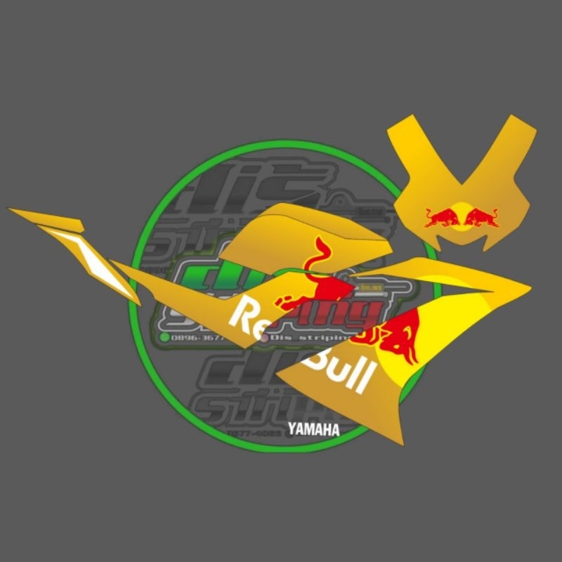 STRIPING STICKER R15 V3 TRANSPARAN DESAIN CUSTOM LIST SIMPEL TERBARU MOTIF REDBULL CUSTOM BANTENG RE
