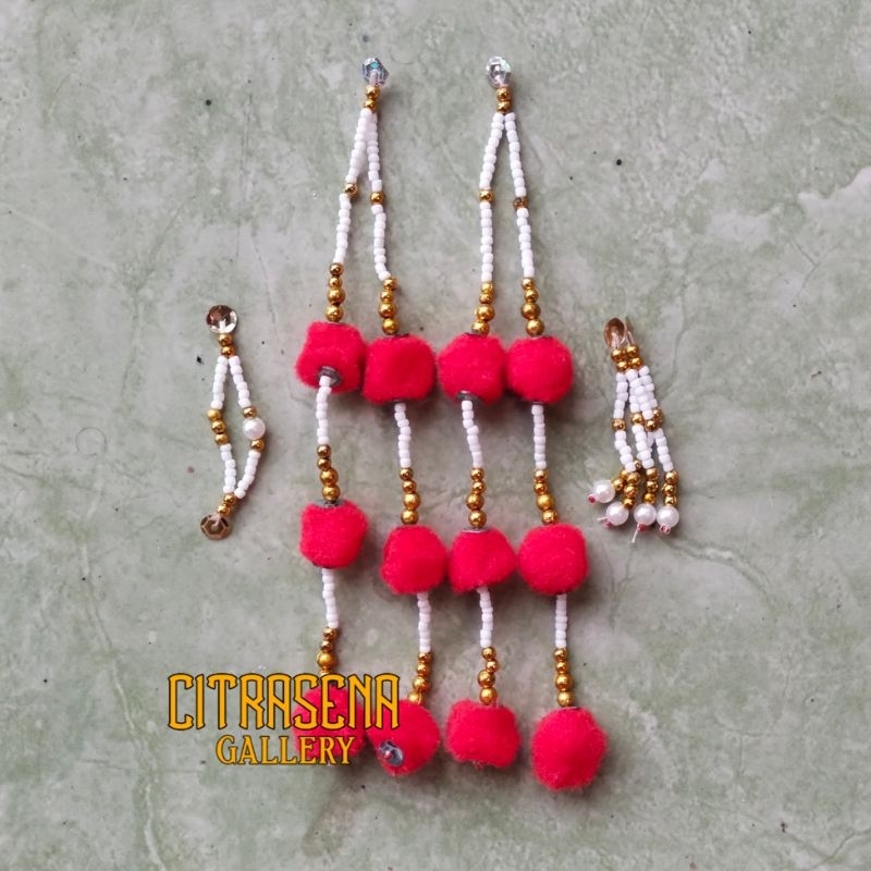 set anting rahwana putih susu wayang golek