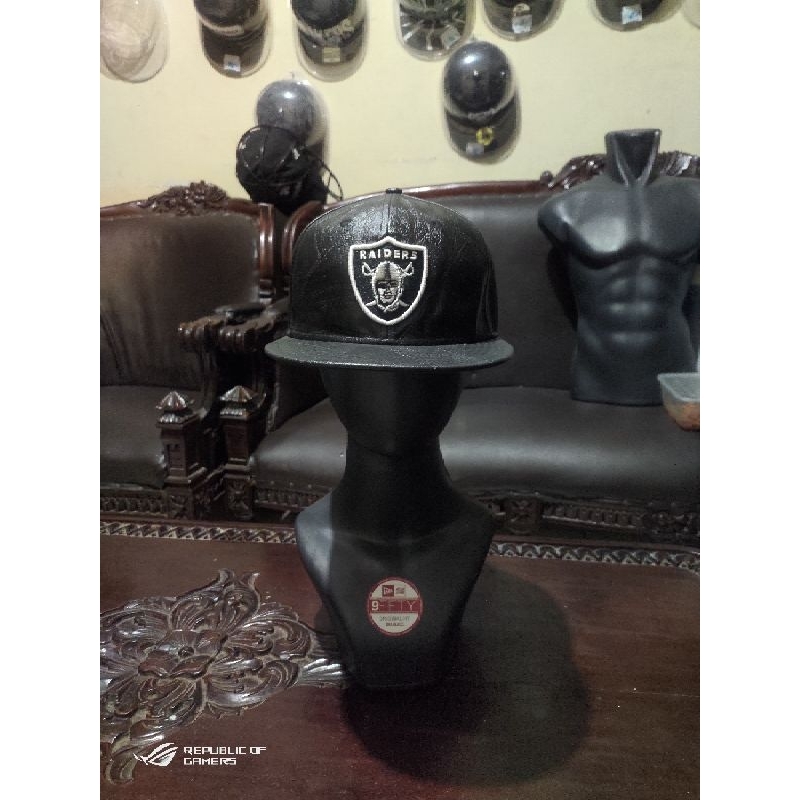 TOPI SNAPBACK NEW ERA RAIDERS LEATHER ORIGINAL