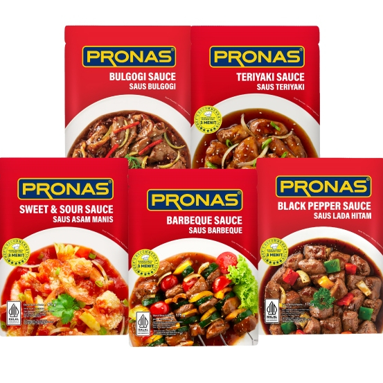 

Pronas Styr Fry Sauce Black Pepper | Teriyaki | Barbeque | Sweet & Sour | Korea Bulgogi 175 gr