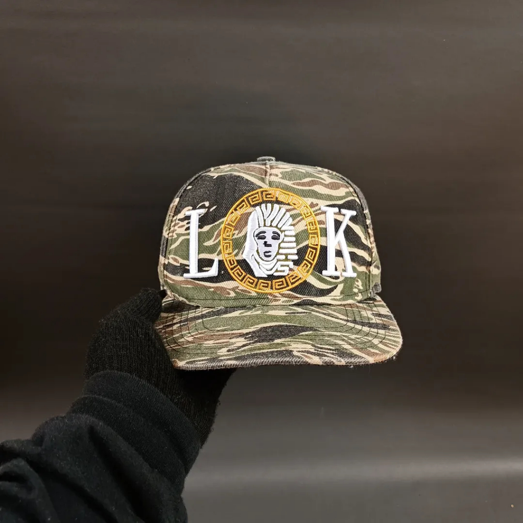 Topi Snapback Unisex Pria Wanita LAST KINGS Tiger Stripe Camo
