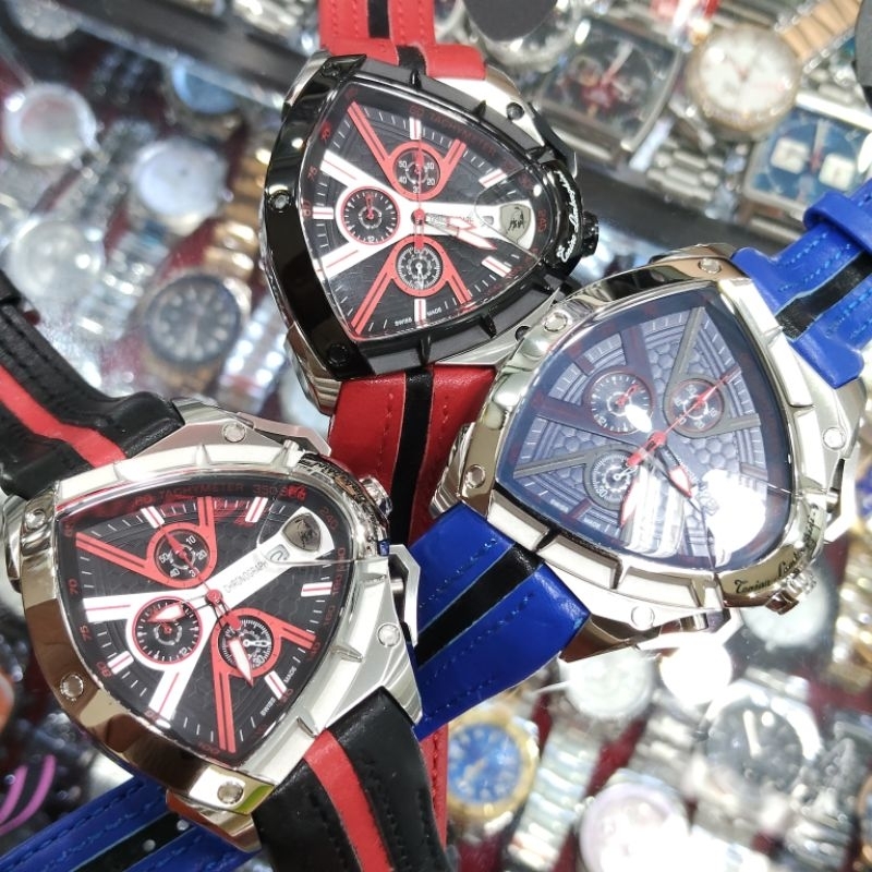 Torino Lamborghini Unique Chrono Aktif Original Strap Leather Jam Tangan Pria