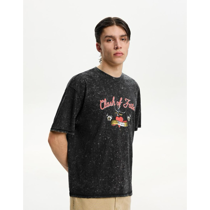 Kaos lengan pendek bermotif - Baru - Pria | Bershka Short sleeve T-shirt with print - New - Men | Be