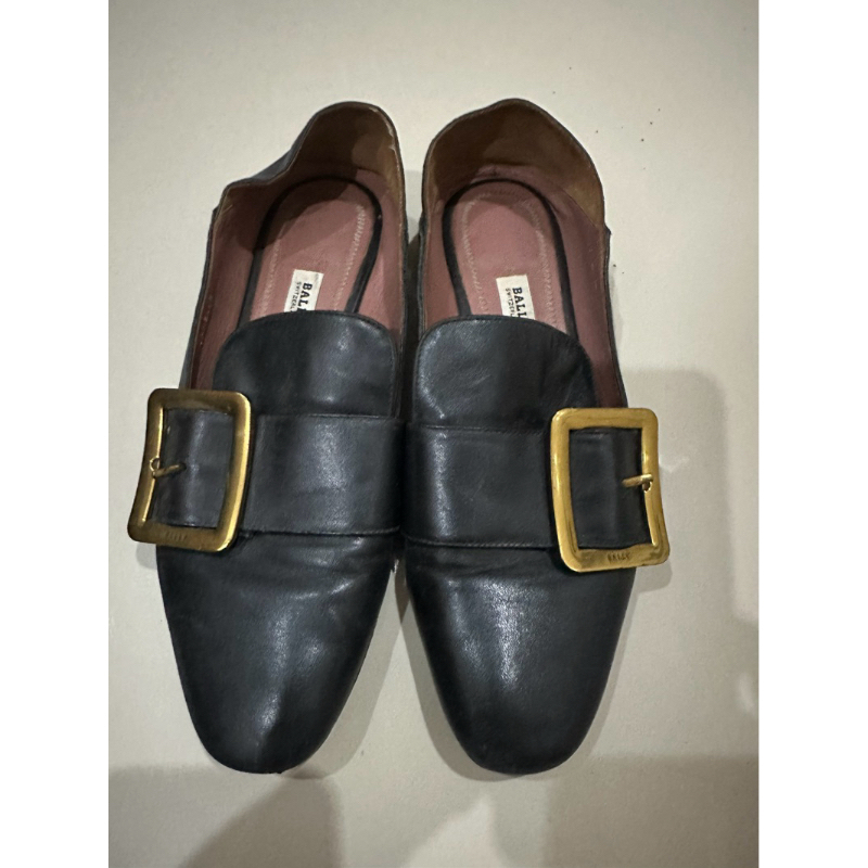 SEPATU PRELOVED WARNA HITAM MERK BALLY SIZE 37 INSOLE 23,5CM FLAT SHOES