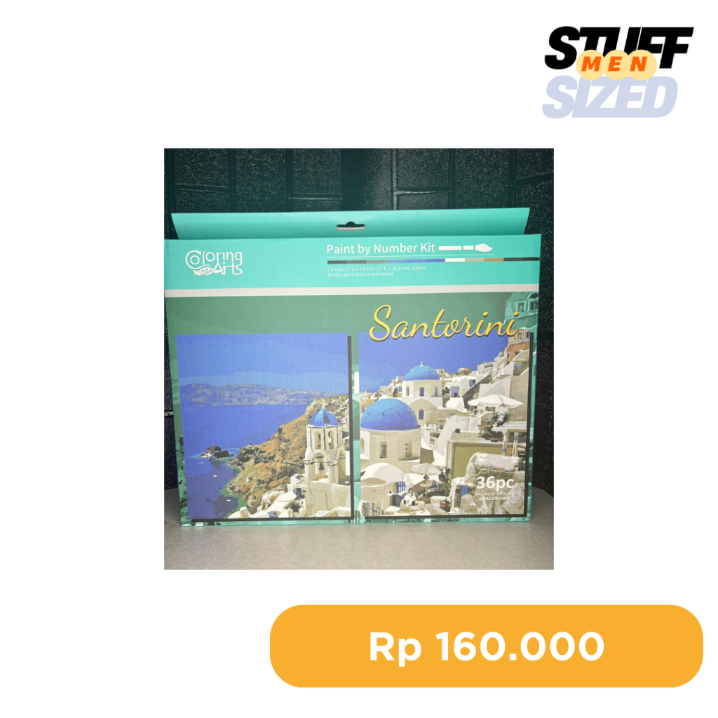 

OHSOME Langer Paint By Numbers Set Kanvas Cat Lukis DIY Lukisan Akrilik City View Colmar Santorini