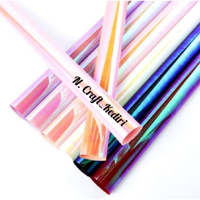 kertas buket hologram - kertas buket pelangi holografik - flower wrapping hologram waterproof