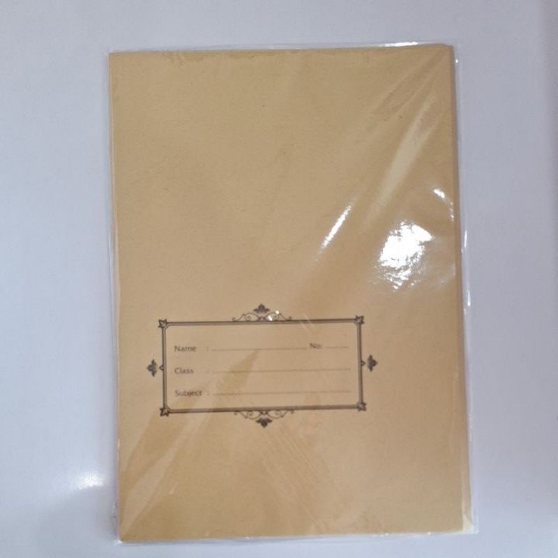 

Sampul Coklat buku tulis (cetakan nama, kelas,)