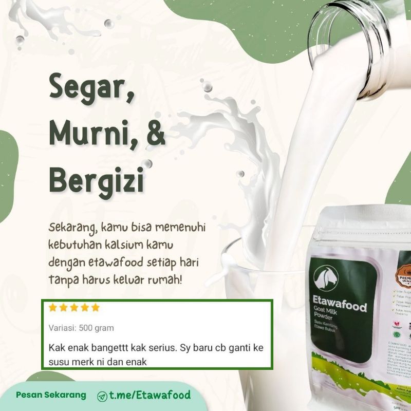 

SUSU KAMBING ETAWA FOOD 500gram & 1kg