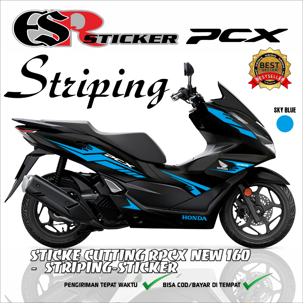 STICKER PCX / CUTTING STICKER STRIPING ALL NEW PCX 160 TERBARU 2021-2024 / CUTTING STICKER PCX 160 /