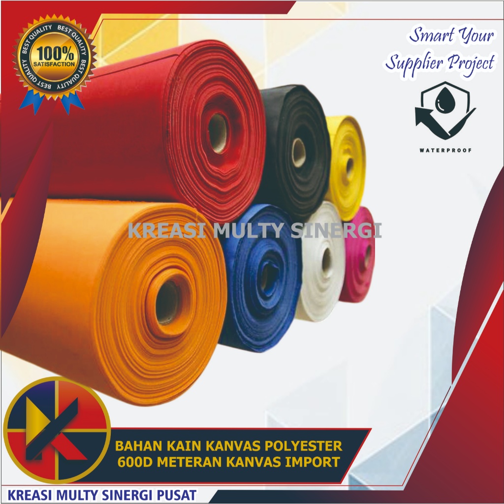 BAHAN KAIN KANVAS POLYESTER 600D METERAN KANVAS IMPORT