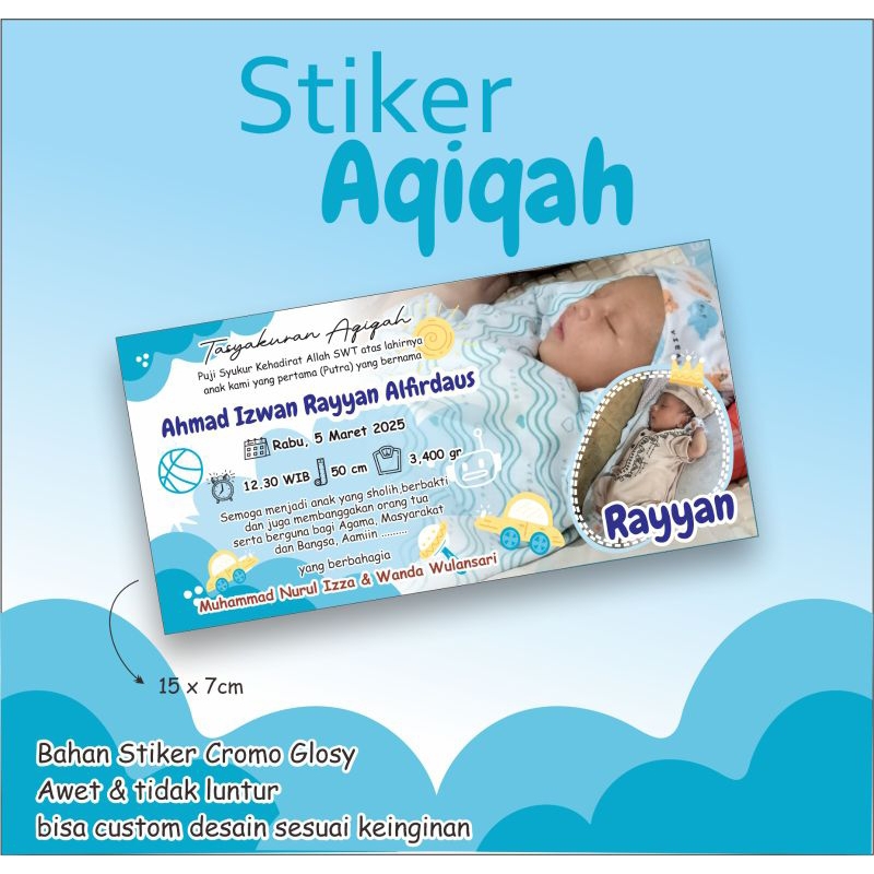

stiker aqiqah / stiker kelahiran bayi / label aqiqah