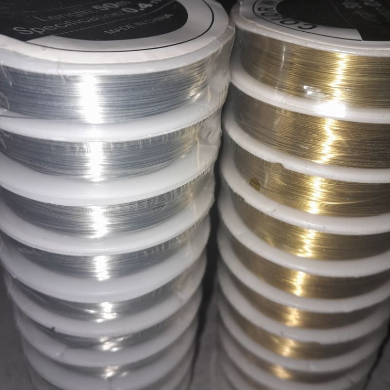 1 ROLL / Kawat Tembaga AKSESORIS 0.4 mm/ SILVER GOLD