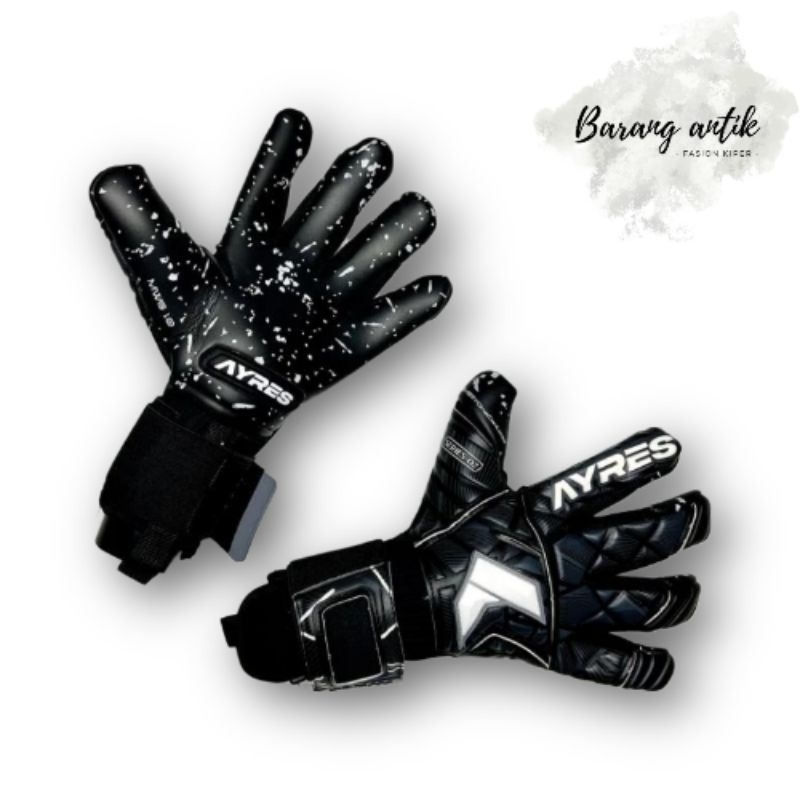 Sarung tangan kiper anak dan dewasa Ayres 02 hitam terbaru