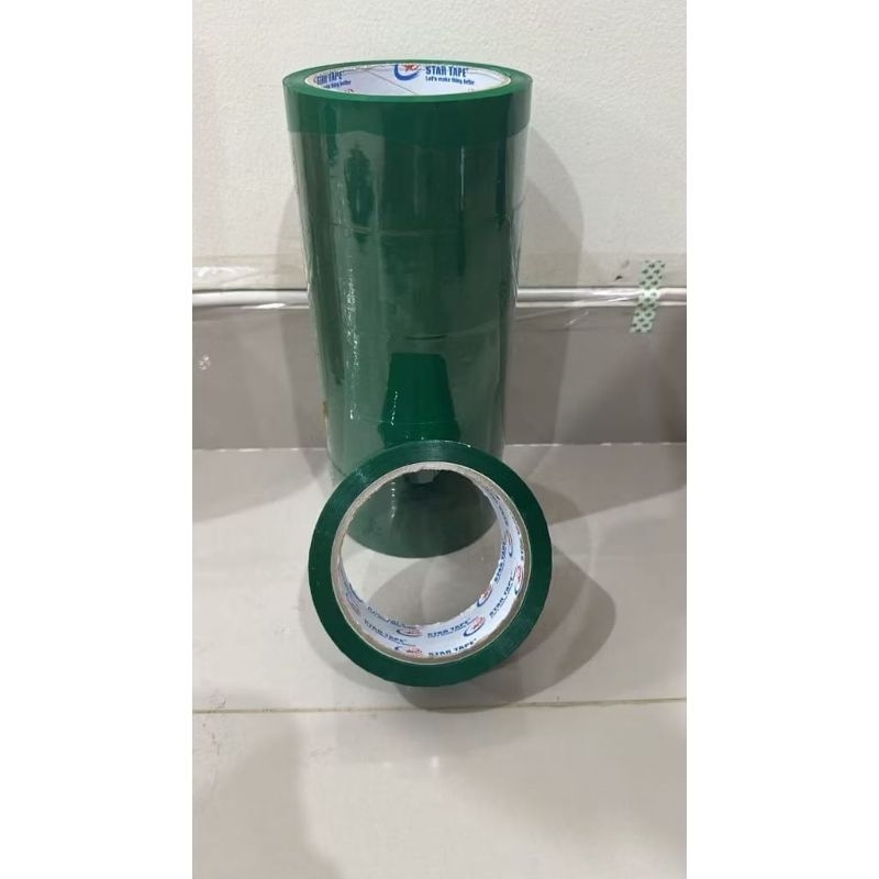 {MY} Lakban Hijau STAR TAPE / Lakban Hijau 72yard x 45mm / Tape Perekat Warna hijau / Isolasi Warna 