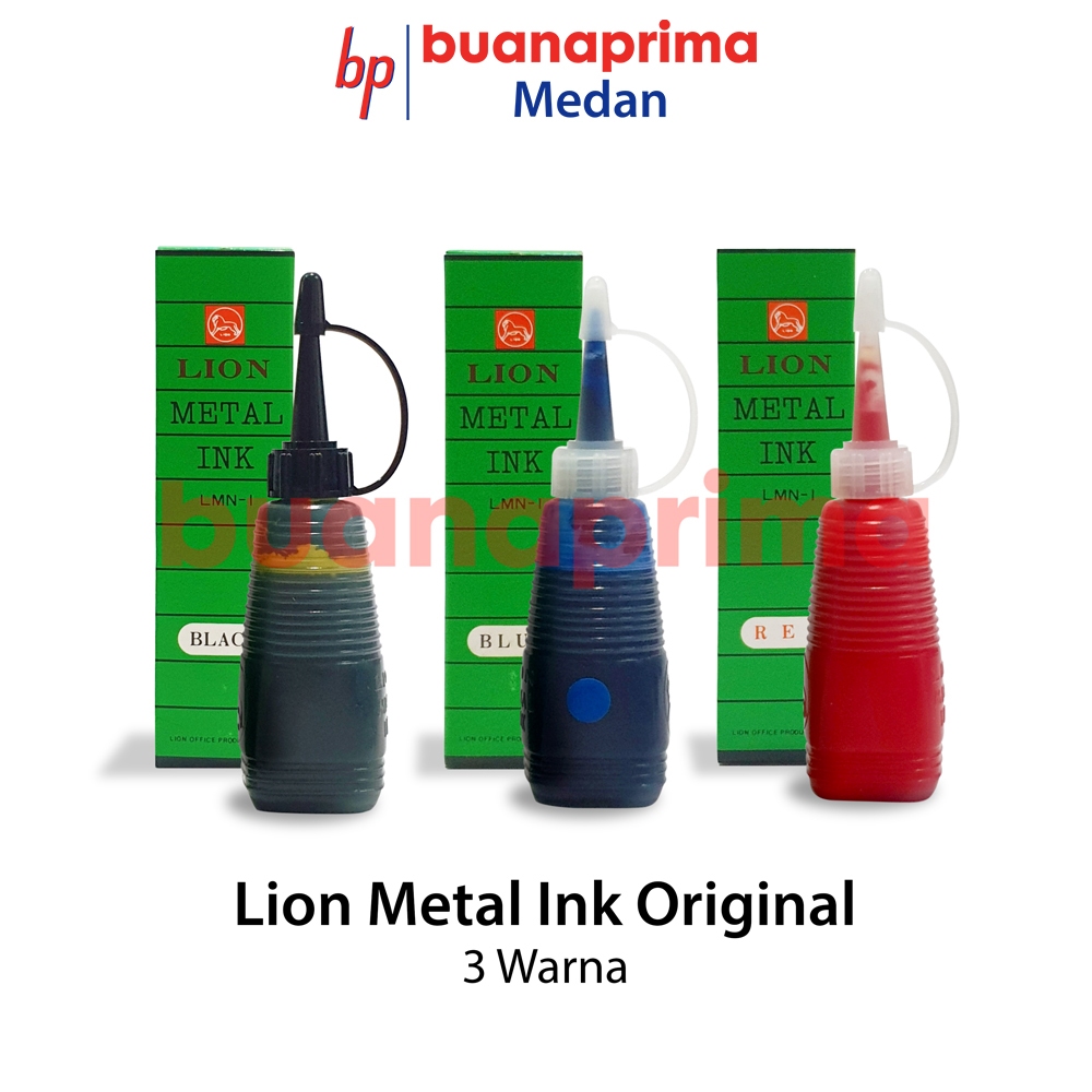 

LION METAL INK Tinta Numbering Machine Merah Hitam Biru