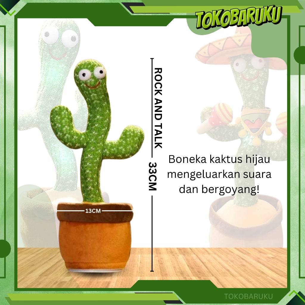 (KEYA) Boneka Kaktus Berbicara Joged Menari Dan Menyanyi