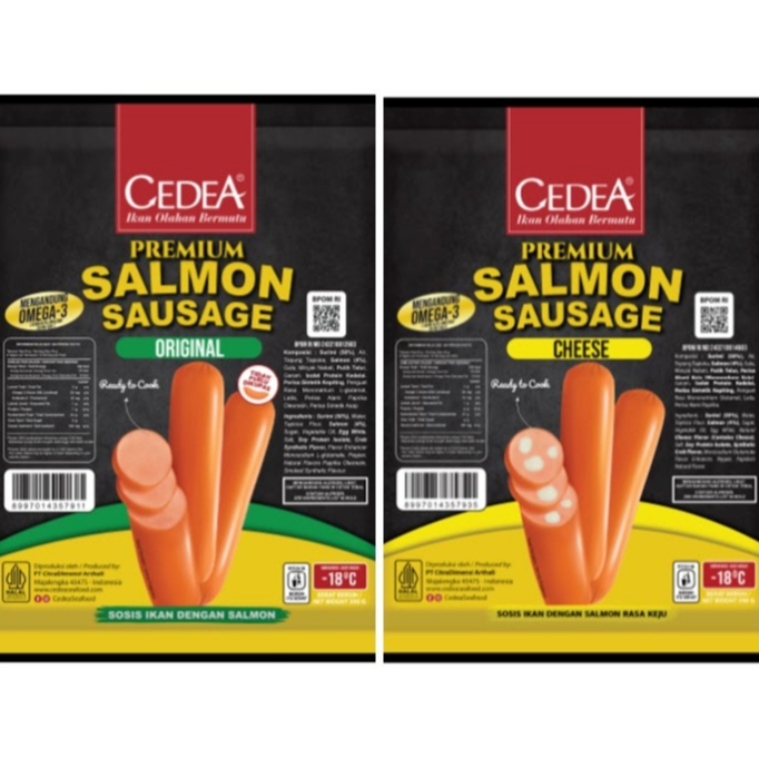 

Cedea Premium Sosis | Salmon Sausage Original & Salmon Sausage Cheese isi 6