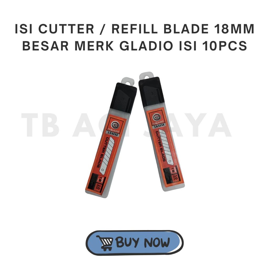 

Isi Cutter / Refill Blade 18mm Besar Merk Gladio Isi 10pcs