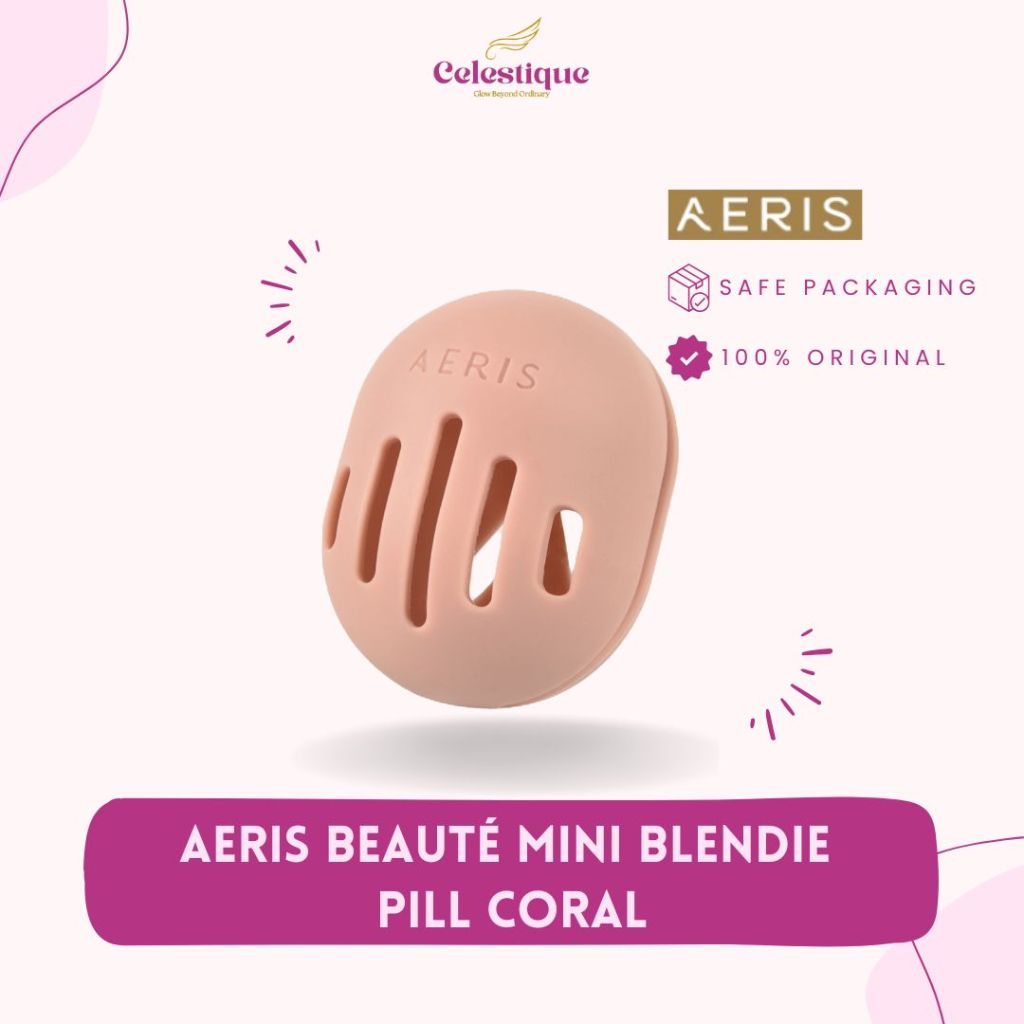 Aeris Beauté Mini Blendie Pill Coral Case | Tempat Penyimpanan Beauty Blender Spons Make Up
