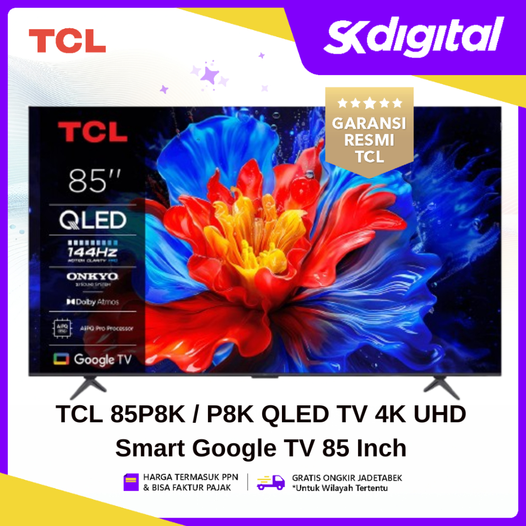 TV TCL 85P8K QLED TV 4K UHD Smart TV 85 Inch P8K