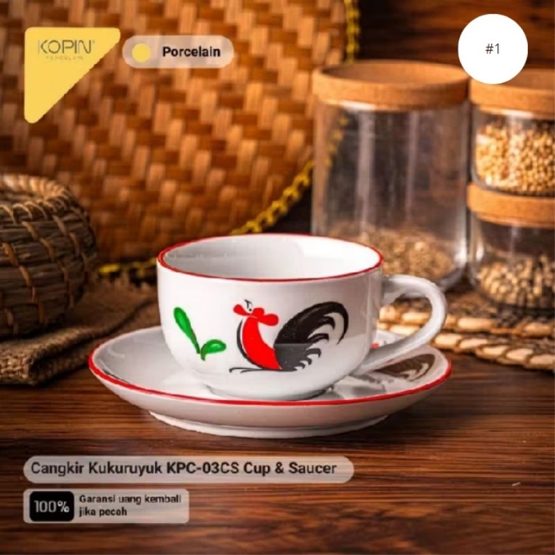 Cangkir ayam kukuruyuk/Cangkir ayam jago/ Cangkir keramik/cangkir kopi/Cangkir/ 1set isi 6pcs