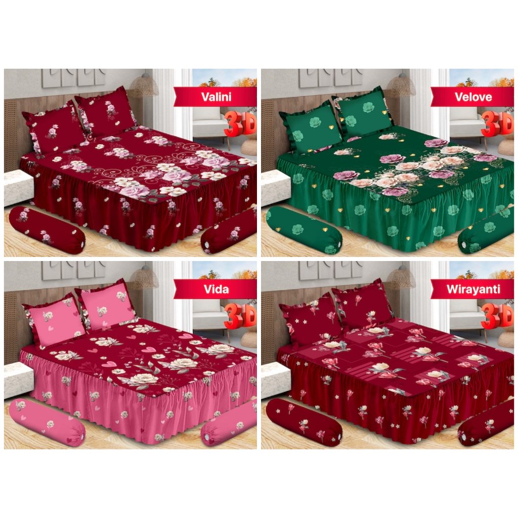Sprei Bonita Rumbai / Rimple King Size 180 x 200 ( 6 kaki ) Motif Bunga 4