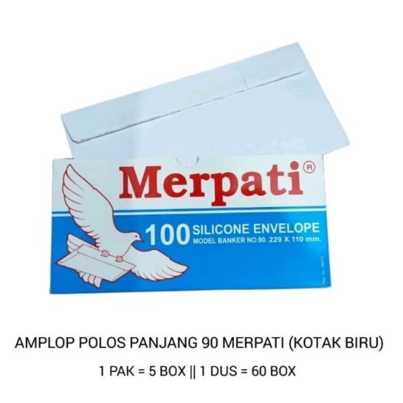 

amplop putih panjang perekat no 90 merpati