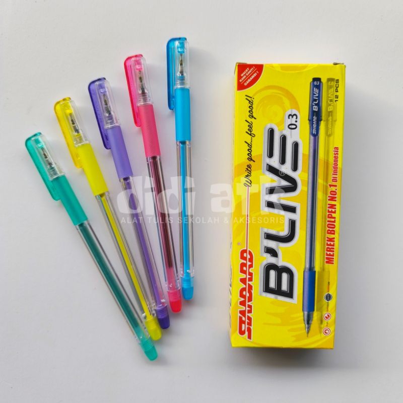 

Pulpen Standard BLIVE 0.3mm Warna Hitam 1 Pak (Isi 6&12 Pcs)