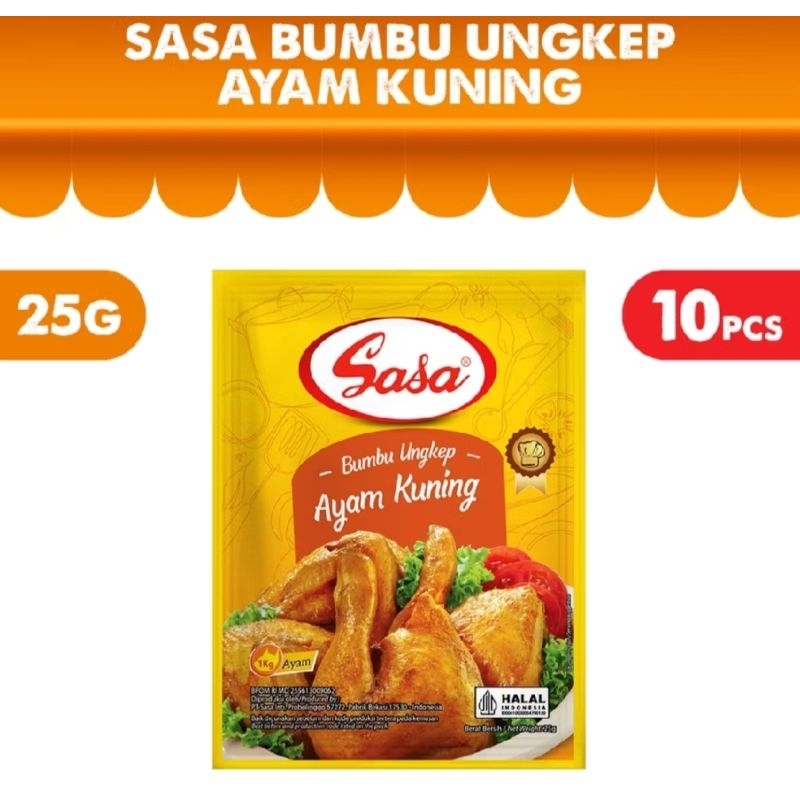 

Sasa bumbu ayam kuning yang 25gr × 10 bungkus