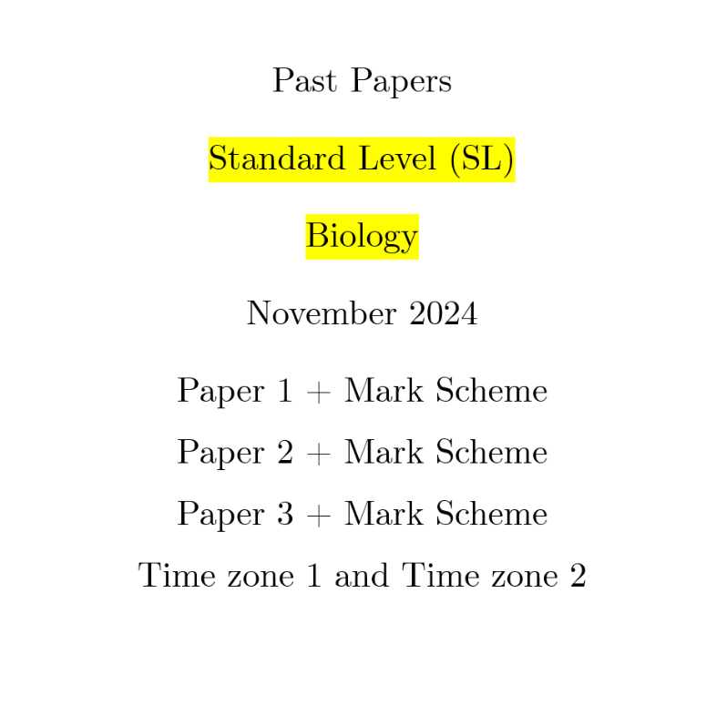 [Hardcopy] IB Diploma Past Papers SL Biology November 2024
