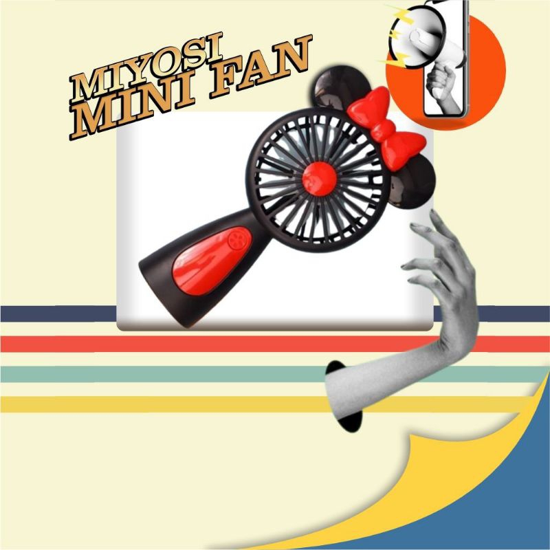 Mini Fan / Hand Fan Mickey Mouse Miyoshi M001-2