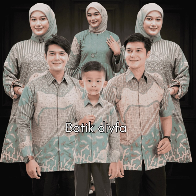 Batik couple gamis ~dress keluarga modern couple modern