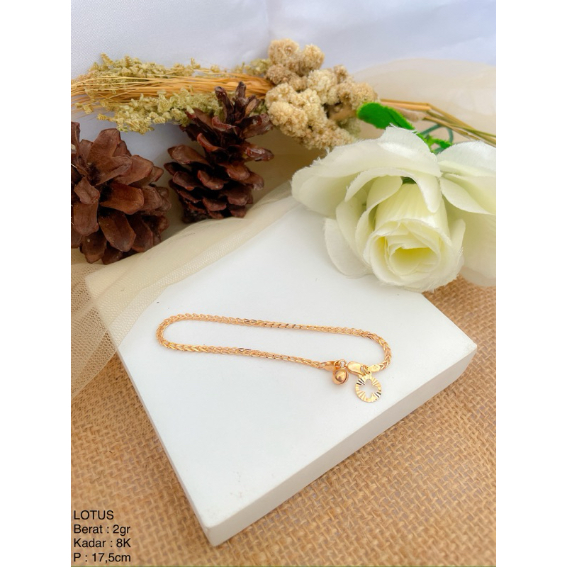 Perhiasan Gelang Emas Victory LOTUS 8k/375 dan 16k/700