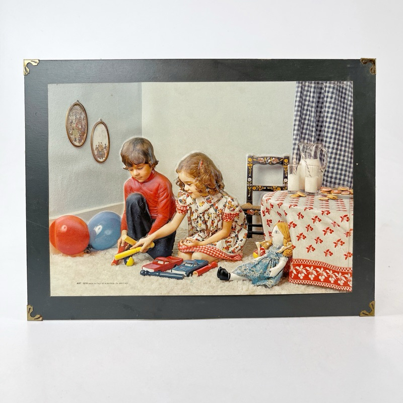 pajangan dinding artistik gambar timbul jadul vintage made in italy antik kuno foto lukisan 3