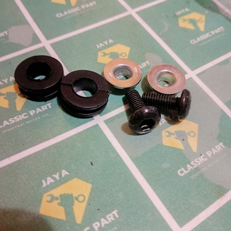 BAUT SET KARET BOS TAMENG COVER KNALPOT MATIC HONDA BEAT VARIO SCOOY GENIO ORIGINAL HITAM &BIRU