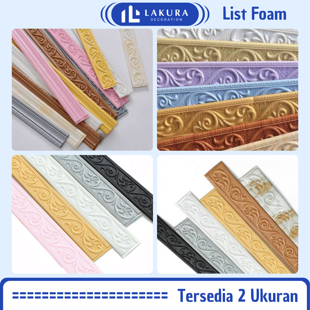 Stiker List Foam Dinding Wall Border Foam Tembok Stiker List Foam Sticker Wallfoam List Moulidng